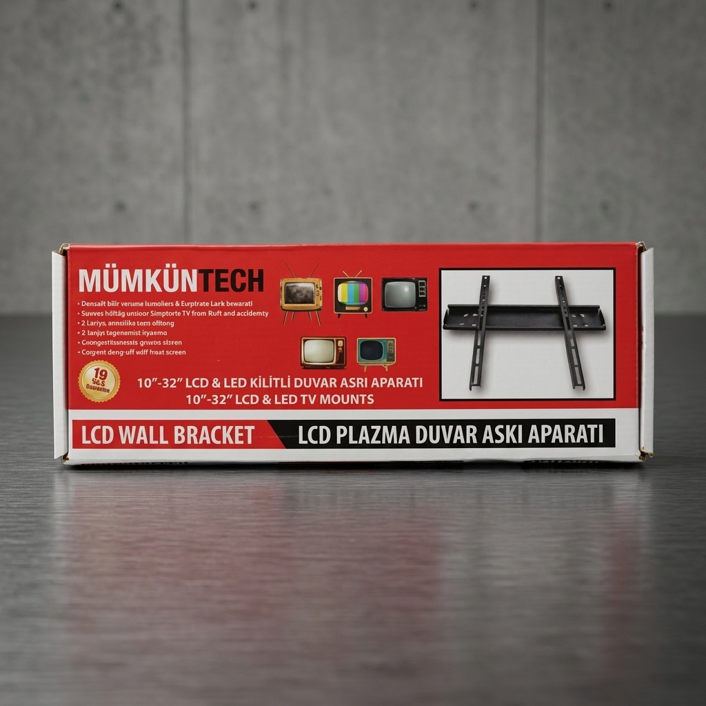 8697464042305.jpg Mümküntech 10-32 İnç Kilitli LCD ve LED TV Duvar Askı Aparatı - Görsel 1