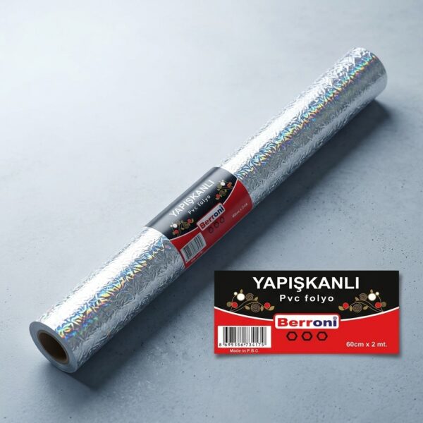 Berroni Hologram Yapışkanlı Folyo 60x200 cm Gümüş