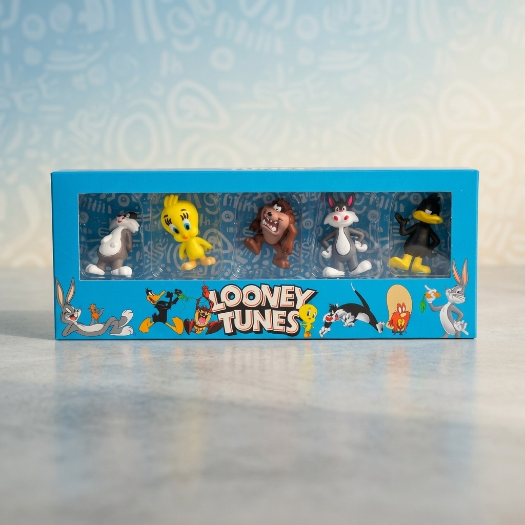 8698554555545.jpg Looney Tunes 5'li Figür Seti Kutulu - Görsel 1