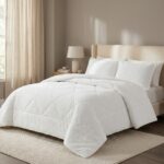 İpekçe Home Ultrasoft Stripe Çift Kişilik Yatak Örtüsü Seti - Beyaz