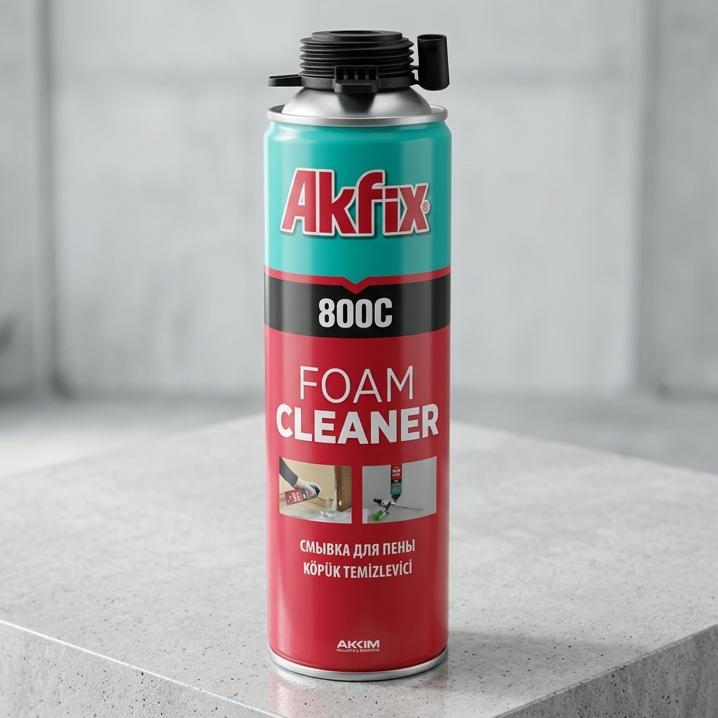 8699396000248.jpg Akfix 800C Poliüretan Köpük Tabancası ve Kalıntı Temizleyici 500ml - Görsel 1