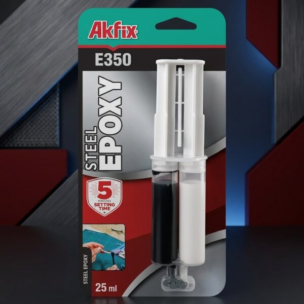 Akfix E350 5 Dakika Hızlı Kürleşen Çelik Epoksi Yapıştırıcı 25 ml