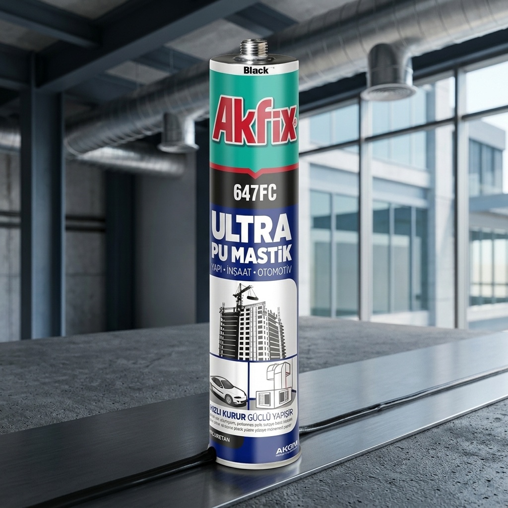 8699396013569.jpg Akfix 647FC Ultra Poliüretan Mastik Siyah 280 ml - Görsel 1