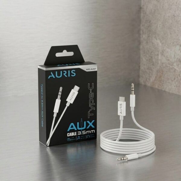 Auris ARS-AU07 Type-C to 3.5mm Aux Ses Kablosu Beyaz