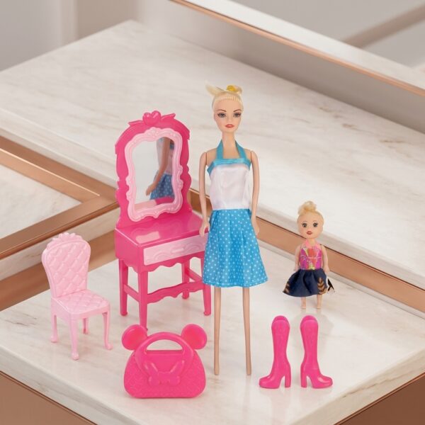 Anlily Fashion Girl Bebek ve Makyaj Masası Oyun Seti