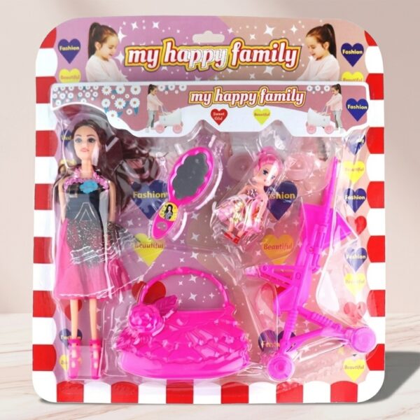 Kembay 022 My Happy Family Anne ve Bebek Oyun Seti (Bebek Arabalı)