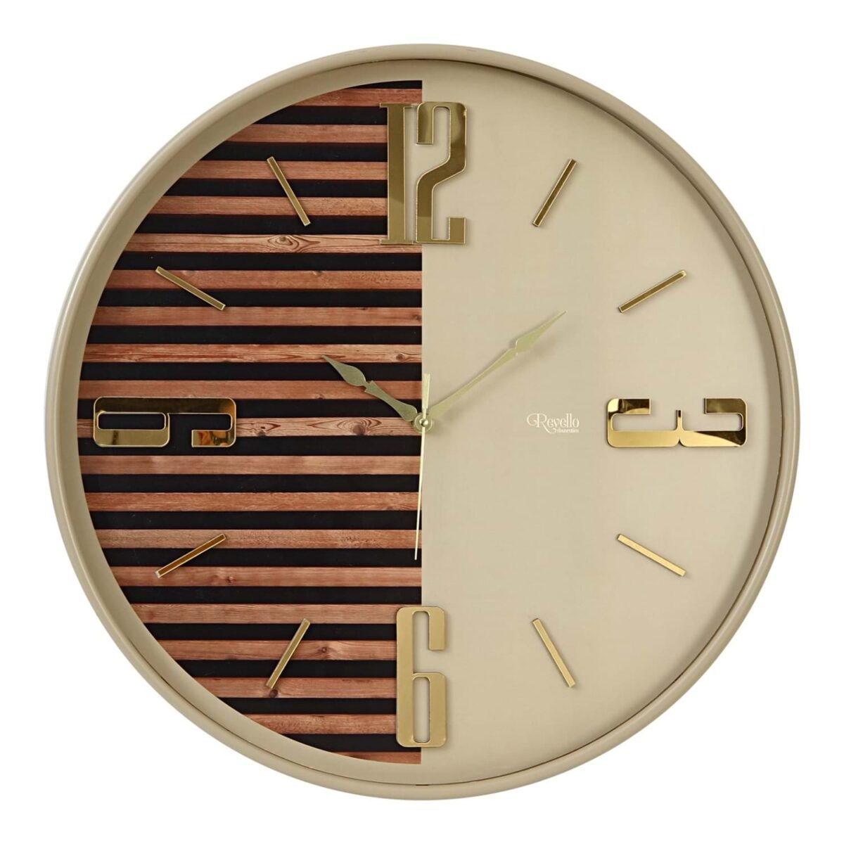 image1-115 Revello 50 cm Pleksi Dekoratif Duvar Saati Toprak Rengi Modern Tasarım - Görsel 1