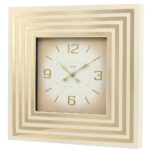 Revello 49x49 cm Dekoratif Kare Duvar Saati Krem Karışık Renk