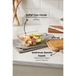 Bambum Satina 370 ml Kilitli Cam Saklama Kabı - Kompakt ve Sızdırmaz