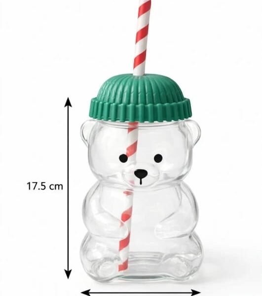 GOGY BEAR-CAM BARDAK PİPETLİ 500 ml