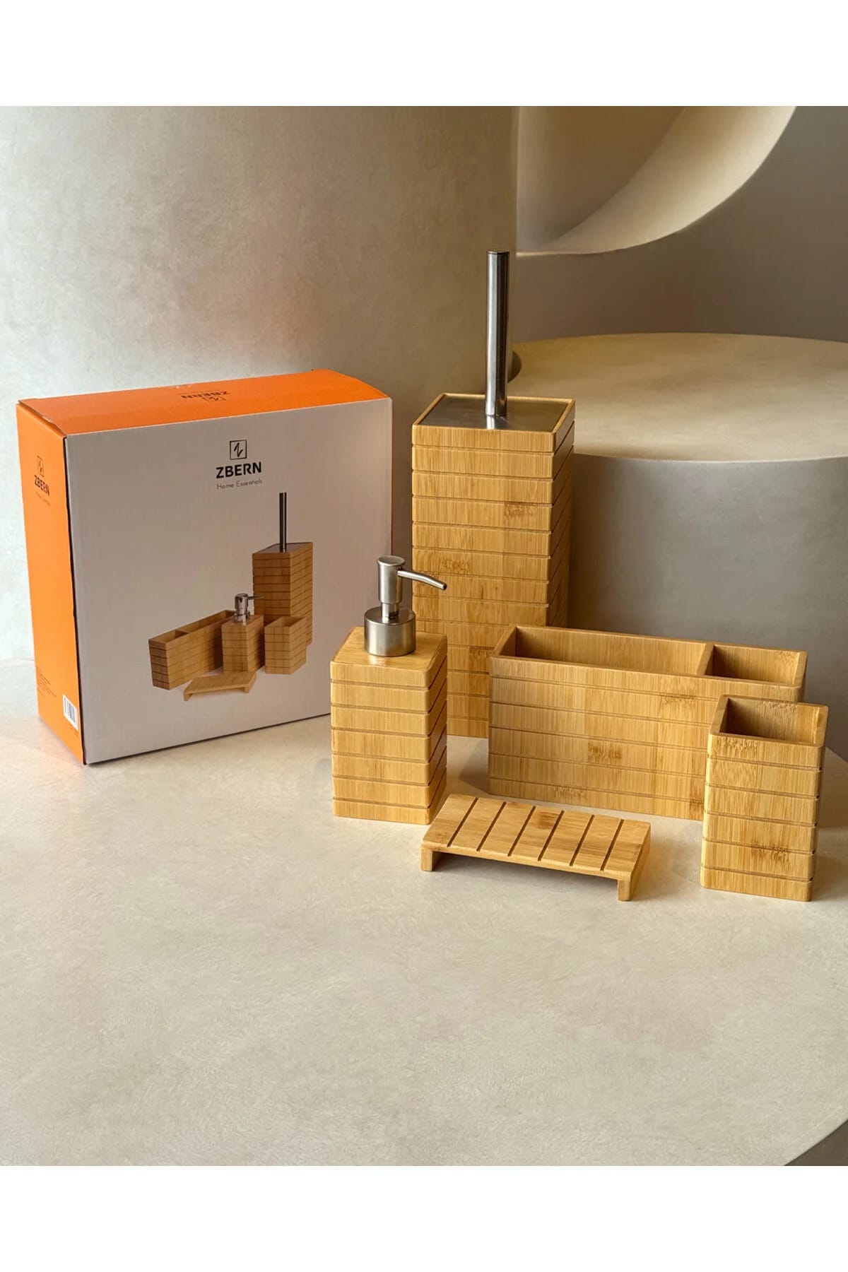 image1-1303 ZBERN BAMBU 5 PARÇA BANYO SETİ - Görsel 1