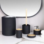 AROW Banyo Seti Zoey 5 Parça Akrilik Siyah Tr-4400