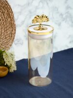PAÇİ-AMBER LÜSTERLİ BEYAZ KAPAKLI 1200 ML CAM KAVANOZ (P/CAM-401396)