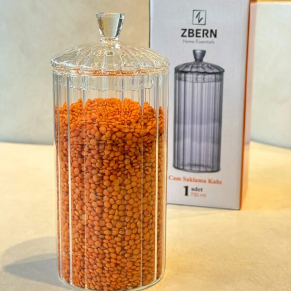 ZBERN Cam Kapaklı Çay Şeker Kahve Tuz Kavanozu - 750 ml