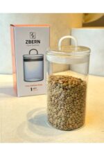 ZBERN Sızdırmaz Depolama Erzak Bakliyat Cam Saklama Kabı Çay Kahve Saklama Kutusu - 750 ml