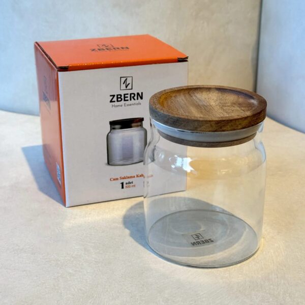 ZBERN AKASYA KAPAKLI CAM KAVANOZ - 500 ML