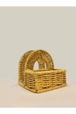 MİEN Rattan Sentetik Hasır Peçetelik Organizer 13,5x11x13 cm