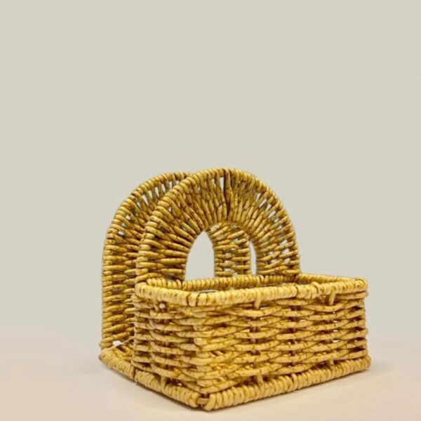 MİEN Rattan Sentetik Hasır Peçetelik Organizer 13,5x11x13 cm