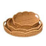 MIEN Yuvarlak Rattan Tepsi 3'lü Seti BB6071