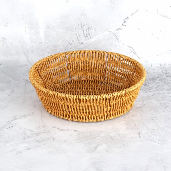 MIEN-BB6062 Yuvarlak Sentetik Rattan Ekmek Sepeti 24 cm