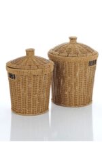 Mien Konik İkili Hasır Rattan Sepet Patates Soğanlık 23 Litre