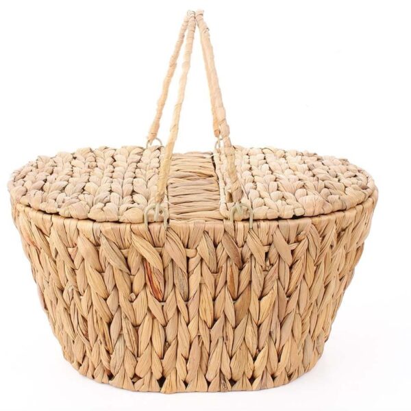Mien CAC-11 Hasır Kapaklı Oval Sepet 39x28x20 cm