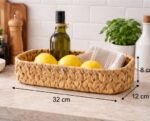 ALLEGRI Hasır Oval Ekmek Sepeti Mutfak Düzenleyici Çok Amaçlı Organizer 32x12x8 cm