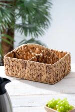 ACAR Wicker 4 Bölmeli Hasır Kaşıklık Düzenleyici 30x20x11 cm