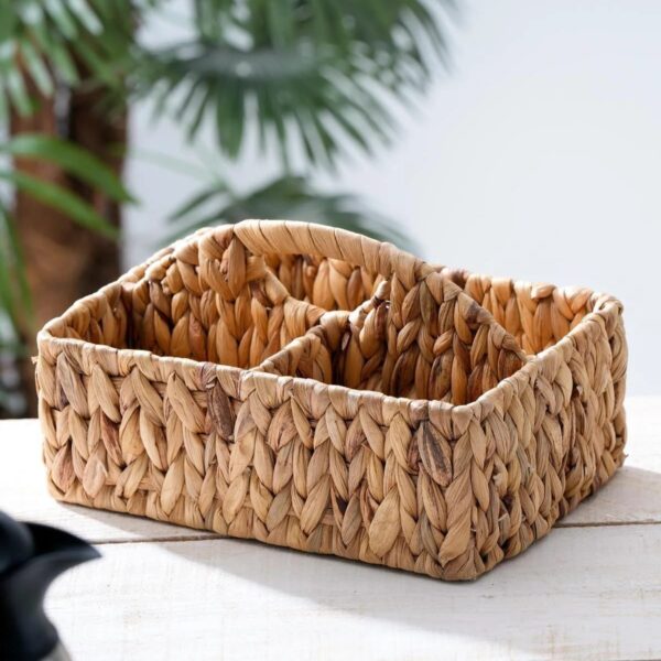 ACAR Wicker 4 Bölmeli Hasır Kaşıklık Düzenleyici 30x20x11 cm