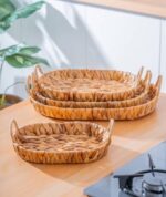 Acar 4 Parça Hasır Oval Ekmek Sepeti Seti