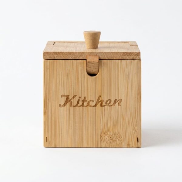 Molino Bambu Kare Kaşıklı Baharatlık 10x10 cm MLN-30458