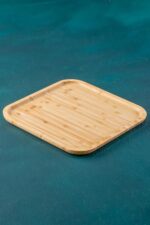 Acar Bambu Kare Tabak 30 cm Ahşap Sunum Tabağı Acr-027/24