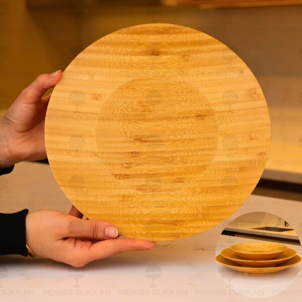 Mien 7B218 Doğal Bambu Tabak 26 cm