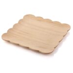 Mien 1617 Doğal Bambu Dalgalı Kare Servis Tabağı 24 cm