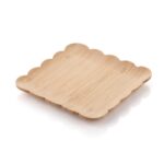 Mien 1615 Kare Dalgalı Kenarlı Bambu Tabak 18 cm