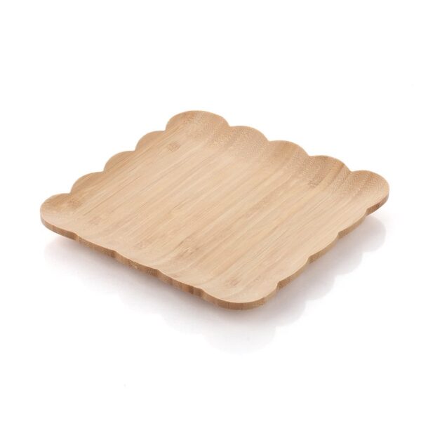 Mien 1615 Kare Dalgalı Kenarlı Bambu Tabak 18 cm