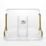 Leila Bella Şeffaf Gold Kulp Detaylı Sunum Tepsisi 25x35x4,5 cm