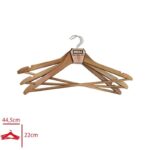 Micra Lüks Ahşap Kıyafet Askısı 3'lü Set 44,5x22 cm