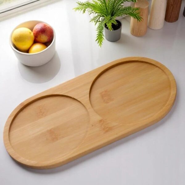 Noveer Bambu Oval 2 Bölmeli Yağdanlık Standı 23x12 cm NOR-1010