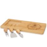Mien 8B83 Bambu Peynir Tabağı 3 Bıçaklı Sunum Seti 36x9 cm