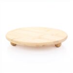 Mien 27 cm Bambu Top Ayaklı Sunumluk Doğal Ahşap Servis Tabağı