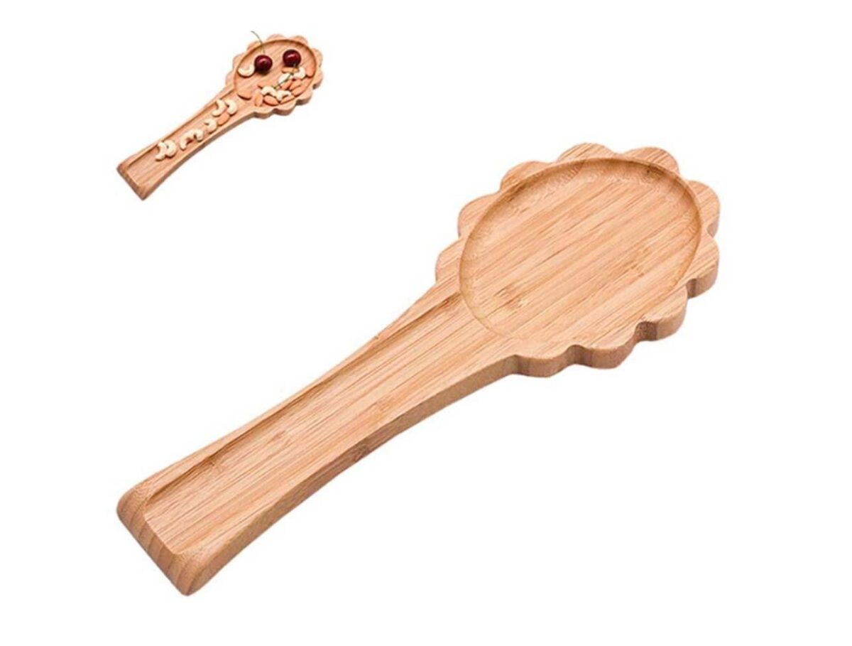 image1-1741 Mien 7B118 Akasya Kirli Kaşıklık Doğal Bambu 32 cm - Görsel 1