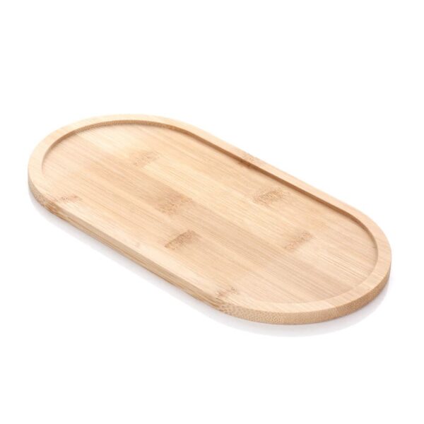 MIEN-803 Doğal Bambu Oval Yağdanlık Altlığı 12x24 cm
