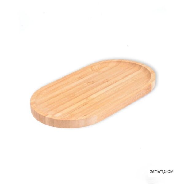 Mien 245 Doğal Bambu Oval Sunum Tabağı 26x14 cm Ahşap Rengi