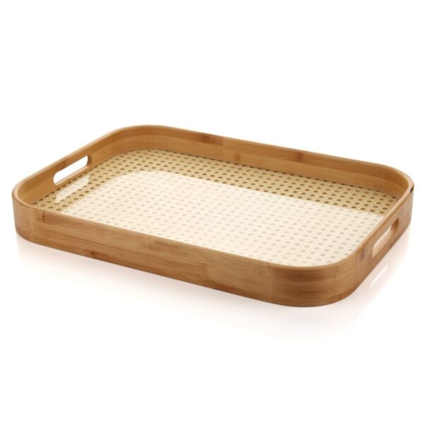 MIEN-747 Dikdörtgen Bambu Rattan Tepsi 46x33 cm