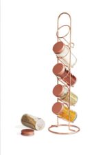 Tutku 5'li Rose Gold Metal Standlı Cam Baharatlık Seti 92 ml