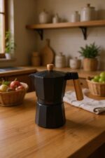 Taşev Bambum Garen 6 Fincan Siyah Moka Pot