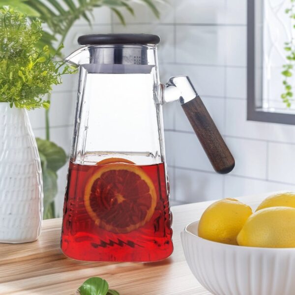 Paçi Wave 1800 ml Akasya Kapaklı Ahşap Kulplu Cam Sürahi