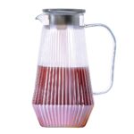 Mien Lüster Cam Sürahi 1800 ml Çelik Kapaklı Şeffaf 1J20