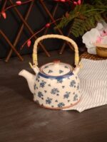 Paçi Mulan 800 ml Bambu Kulplu Çini Desen Seramik Demlik P/SER-800500